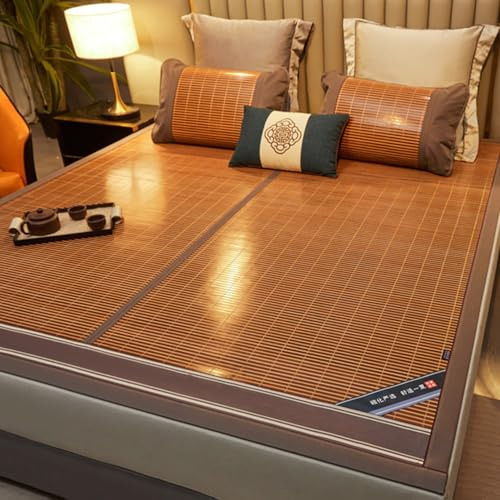 Estera de bambú Colchoneta de Verano for Dormir colchón refrescante Funda de Cama Alfombra refrescante Plegable for el hogar, la Escuela y el Dormitorio.(120cmx190cm)