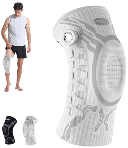vilaoknie bandage,Vilao Kniebandage Zum Verstellen,Vilao Kniestark,Kniebandage Mit Patellaring-Schutz,Stabilisierungsbändern Und 4-Fach Kompression Für Alltag,Optimalen Halt Und Komfort-A-rechter Fuß