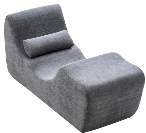 VEVOR Yoga Chair Chaise, Ergonomic Chaise Lounge Chair for Yoga, Modern Boneless Curved Foam Lounge Indoor for Massage, Stretching, Relaxation, Exercise, Used in Living Room, Bedroom, Balcony, Grey