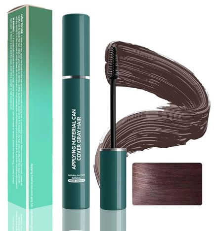 Dark Coffee Root Colour Touch-Up, Temporary Grey Hair Dye Pen, 1-Pack | Fine spoolie brush, integrated wand and screw-cap tube, for small hairline areas or strands before daily activities