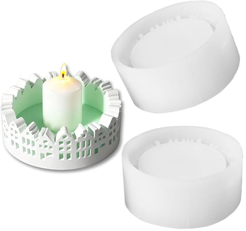 Silikonform Haus Kerzenhalter, Gießform Silikon Weihnachten, Silikonformen Gießformen Neuheiten Häuser für Thanksgiving Weihnachten Ostern