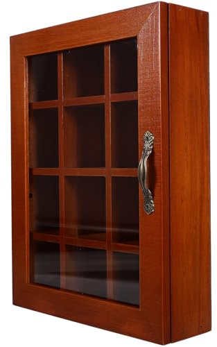 PAMINGONO Fächer Teebeutelbox aus Holz mit Transparentem Deckel Organizer für Teebeutel und Gewürze Platzsparende Aufbewahrung für Küche und Party Langlebig und Praktisch
