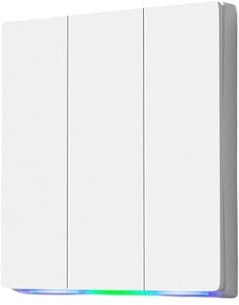 Générique Interrupteur Va Et Vient, Interupteur Interrupteur Mural Intelligent à Bouton-Poussoir, 1/2/3/4 Voies, Neutre/sans Fil Neutre requis(White 3 Gang)