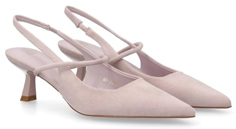 98860 Zapatos Elegantes para Mujer con Tacon Fino y Comodo. Diseno con Punta Fina y Tiras Cruzadas Finas Que aporta un Toque Chic y Femenino, Ideal para Eventos como para el Dia a Dia. Lila Talla 39