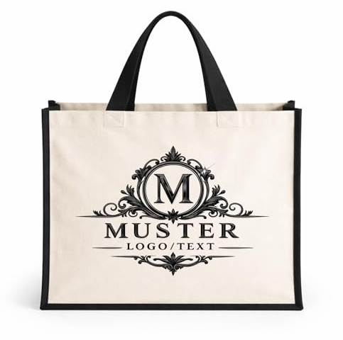 wt24print Personalisierbare Jutetasche mit Logo oder Text | 42 x 33 x 19 cm | Viele Farben | Nachhaltige Einkaufstasche | Robuster Shopper | Ideal für Promotion, Messen, Events & Unternehmen | Bedruckbar