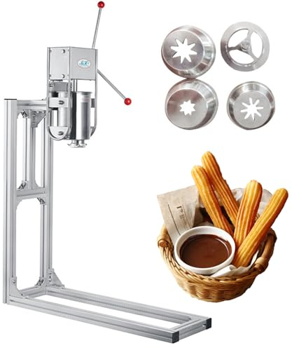Churro Maker Manuale Commerciale, 3l/5l/7l Macchina Churrera Spagnola & Riempitore Di Donut, 4 Ugelli & Barile, Facile Da Pulire Acciaio Inossidabile, Macchina Per Churros E Donut Ai Frutti Latini 5L
