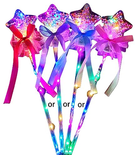 Bottone Handheld Magical Stick Prinzessin LED Laterne Zauberstab Bühnen Requisiten Outdoor zum Spielen Leuchtendes Spielzeug Dunkeln leuchten Mädchen Lieblings Party Zauberstäbe für Mädchen Hochzeit