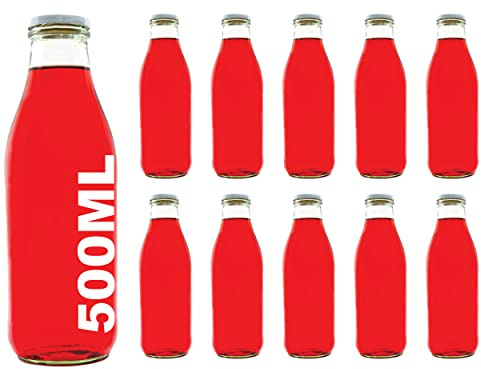 10 leere Glasflaschen 500ml MIL Saftflaschen VINTAGE STYLE Weithals-Flaschen Einmachglas Essig- Öl Flasche Likörflaschen Schnapsflaschen MILCHFLASCHEN 0,5 Liter l von slkfactory