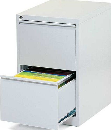 Lüllmann Büro Hängeregistratur Schrank komplett montiert für DIN A4 Hängemappen Bürocontainer 700 x 400 x 620mm (HxBxT) mit 2 Schüben, einbahnig 560210
