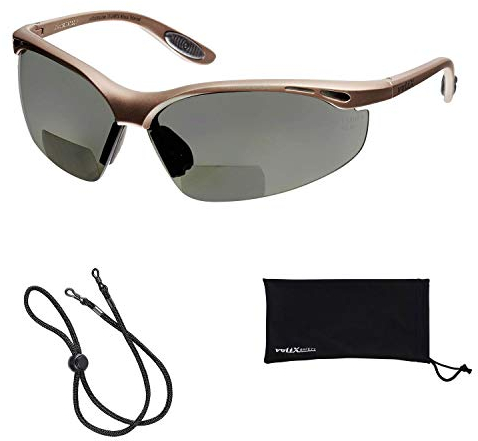 voltX 'CONSTRUCTOR SPORTS POLARIZED Bifocal Safety Glasses (+1.0 Dioptre) UKCA & CE EN166F certified. Includes microfibre bag and safety cord + UV400 anti fog coated lens