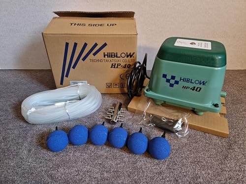 HiBlow HP-40 Komplettpaket mit Verteiler, Schlauch und Luftsteinen, 40 l/min 38 W