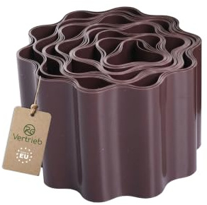 Rasenkante 9m x 10 15 20 25cm Beeteinfassung Beetumrandung Rasenbegrenzung (10cm braun)
