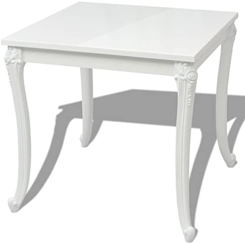 vidaXL Esstisch 80x80x76 cm Hochglanz-Weiß
