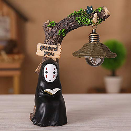 Kimkoala Spirited Away Figures, Cute Studio Ghibli Miyazaki No Face Man with Night Light Action Figure Toy for Children Gift for Home Garden Decoration