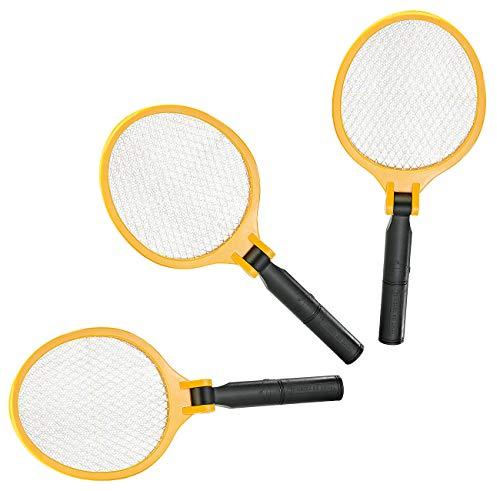 infactory Mückenschläger: 3er-Set Elektrische Fliegenklatsche mit klappbarem Griff (Mückenklatsche, Elektronische Fliegenklatsche, Insektenschutz)