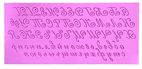 Yintiod 3D Künstlerische Russische Brief Silikon Kuchen Fondant DIY Form Handschrift Alphabet Candy Pudding Schokolade Küchenform Seifenschale Backen Werkzeug