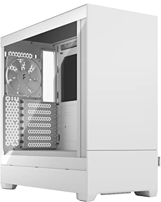 Fractal Design Pop Silent White - Tempered Glass Clear Tint - Bitumen Panel and Sound-dampening Foam – TG Side Panel - Three 120 mm Aspect 12 Fans Included - ATX Silent Mid Tower PC Case