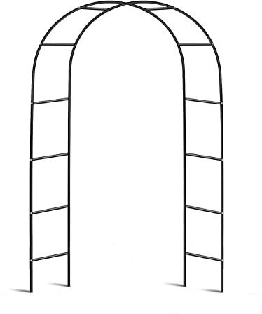 Elito Home & Garden® Black Metal Garden Arch Steel Frame Garden Arch | For Climbing Plants, Roses, Indoor & Outdoor, Backyard, Lawn, Patio, Courtyard, Weddings, Party Decorations (Black Arch)