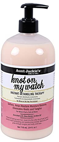 Aunt Jackie's Curls and Coils Knot On My Watch, Large 24oz Family Sized Pump, Instant Hair Detangling Therapy for Natural Curls, Coils and Waves, Pink…
