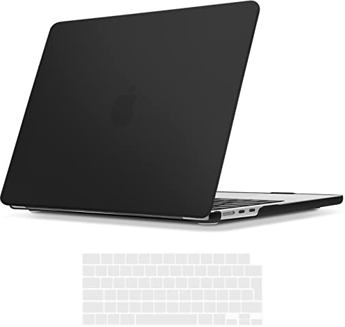 TECOOL Funda para MacBook Air M5 M4 M3 M2 13,6 Pulgadas 2026 2025 2024 2022 (A3449 A3240 A3113 A2681), Carcasa de Plástico Ultrafina y Cubierta del Teclado UE, Negro