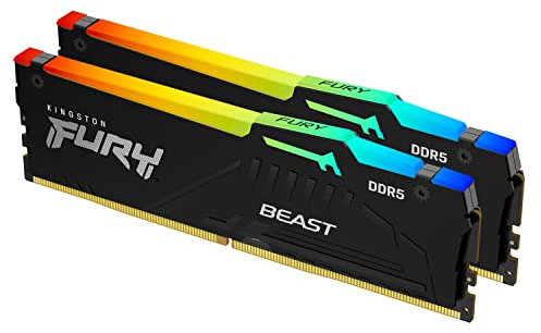 Kingston FURY Beast Schwarz RGB 32GB (2x16GB) 6000MT/s DDR5 CL36 DIMM Desktop Gaming Speicher Kit mit 2- KF560C36BBEAK2-32