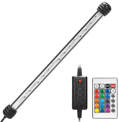 Nobleza - LED Aquarium Beleuchtung, IP67 Wasserdicht Aquarium Lampe mit Fernbedienung, RGB Multicolor Farbwechsel zum Beleuchten von Aquarienpflanzen(3w 30cm, RGB)