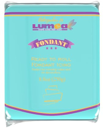 Dekozauber24 Premium Fondant, 250g, 19 Farben, Rollfondant ausgerollt, weich und biegsam, Torte Kuchen Tortendeko (Himmelblau)