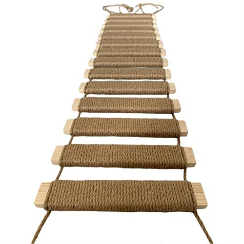 40in Cat Ladder, Sisal Rope Bridge, Climbing Frame Accessory, Cat Wall Steps, Furniture Shelves Walkways Tower Indoor Outdoor