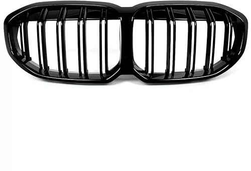 Car Tuning Front Kidney Grill Grille Compatible for BMW 1 Series F40 118i 120i 128ti 130i M135i XDrive 2019-2023 Black Gloss (Gloss Black Double Line)