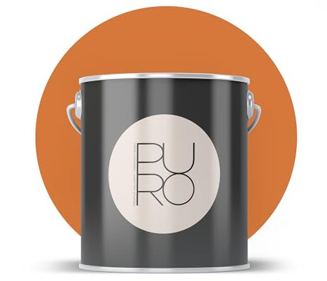Livingwalls PURO Premium Wandfarbe c9003 - Malerfarbe für Wohnräume und Arbeitszimmer mit sehr hoher Deckkraft - matte hochwertige in Orange - 1l