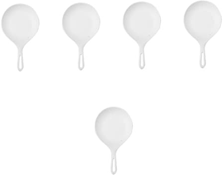 Platos para pizza, platos de fondue de melamina, color blanco, cuchara grande, olla caliente, plato chisporroteante