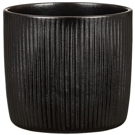Scheurich Solido Linea - Pot de fleurs en céramique - Ebano - Diamètre : 28 cm - Hauteur : 25,3 cm - Volume : 12,9 l