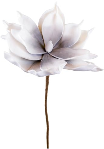 matches21 Schöne künstliche Magnolie aus Schaumstoff - Kunst Blume in grau weiß - Hübsche Hochzeit Pflanzen Deko wie echt Ø 12 x 65 cm