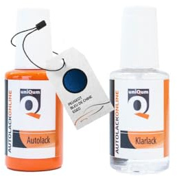 uniQum Autolack Stift + Klarlack im Vorteilsset für PEUGEOT BLEU DE CHINE EGED Autolack Reparatur 2 x 30 ml