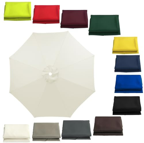 IMUNKT Sonnenschirm Ersatz-Bezug 270 300 200cm, Gartenschirm Ersatz Bespannung, Terrassenschirm Ersatztuch Für 6 Streben/8 Streben, Wasserdicht, Anti-Ultraviolett(Beige,8ribs-270cm(9ft))