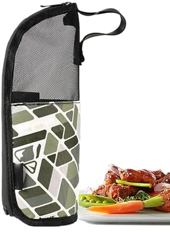 Sac de transport pour couverts de camping, sac à vaisselle de camping, sac de rangement pour couverts, sac de rangement, porte-ustensiles, poche zippée pour le camping en plein air, la randonnée, les