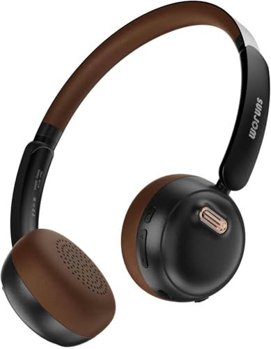 SUNJOM Sirius Casque Supra-Auriculaire Anti Bruit, Bluetooth, 70 h d'autonomie, ANC/ENC, sans Fil, Rétro, Hybride, Léger, avec Microphone Intégré, pour Enfants, étudiants, Salle de Sport (Noir)