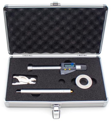Toplionace Micrómetro Digital de Tres Puntos para Interiores, con Tres Garras, para Medir Orificios Internos, Calibre de Anillo Interior de Diámetro Exterior de Alta Precisión (16-20mm)