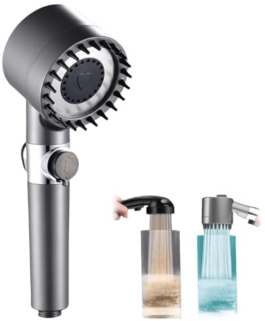 miro-france Shower Douchette Anti-calcaire Haute Pression - Économie d'Eau avec Filtre à Eau Intégré et Régulateur à Interrupteur, Idéale pour Salle de Bain Moderne