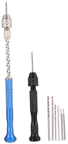 UKCOCO Brocas Manuales Para Joyería y Resina, Acero Resistente, Juego De 12 Piezas Para Manualidades y Bricolaje, Uso Para Madera, Plástico y Fibra De Vidrio