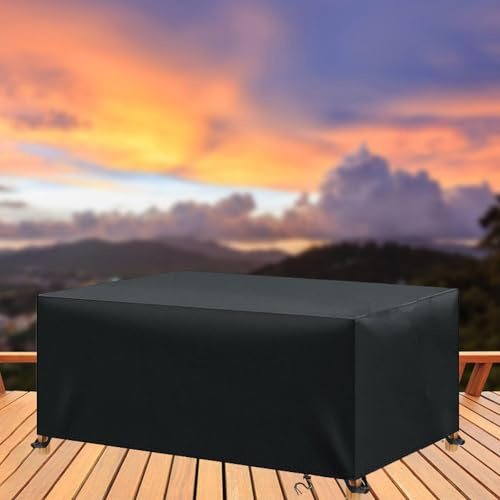 Funda Protectora Muebles Jardin 200x180x75cm/LxWxH Protector Mesa Exterior Fundas,600D Oxford en revestimiento de PU Funda Muebles Jardin Rectangular para Mesas Sillas Sofás Mobiliario Exterior