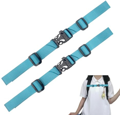 Ruayia 2 Stück Verstellbarer Brustgurt Rucksack Kinder, Brustgurt Für Schulranzen mit Schnellverschluss für Schulrucksack Jogging Wandern Außerhalb Reise – Hellblau