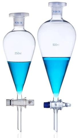Entonnoir de séparation en forme de poire de 60 125 250 500 1000 2000 ml avec piston en verre PTFE for expériences chimiques en verrerie de laboratoire(3000ml Glass Piston#40/38)