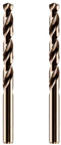 Rennie Tools - Pack Of 2 x 8mm HSS Gold Cobalt Jobber Drill Bit Set | For Stainless Steel, Hard Metals, Cast Iron, Aluminium Etc. Precision Ground M35 Cobalt Twist Drill Bits