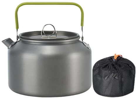 Xanorrg Leghe Alluminio Caffettiere da Campeggio Teiera Portatile Bollitore Piano Cottura Teiera con Fischio tè Campo caffè Leghe Alluminio Resistenti Tenda Coperchio