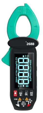 Pinza amperimétrica 268B con detección de corriente fuga, multímetro precisión 0,1 mA valor eficaz verdadero, CA/CC 60 A, tipo C, rotación pantalla