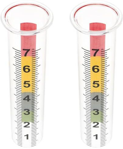 SHINEOFI 2 pièces Pluviomètre Extérieur Tube Transparent Précis avec Échelle Lisible Résistant Gel pour Jardin Terrasse Pelouse