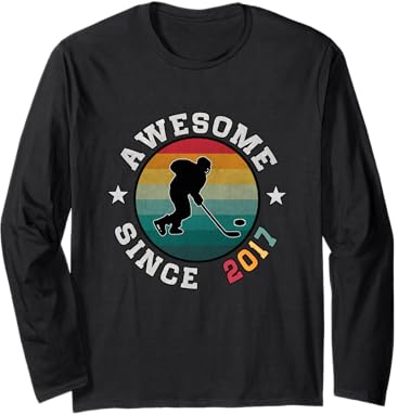 Regalo di Compleanno per Gli Amanti dell'hockey da 8 Anni, Fantastico dal 2017 Maglia a Manica