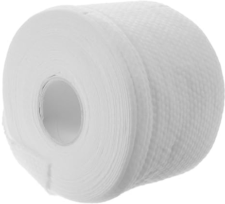 Rotolo di Salviette Facciali Usa e Getta in Cotone Bianco, 1 Rotolo | Uso in Salone di Bellezza e Viaggio, Formato Pratico e Leggero, per Routine Quotidiana