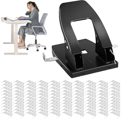 Duvcoywae Perforatore per Raccoglitore - Macchina Per Rilegare Con 100 Chiusure A Punte,Perforatore Per File Manuale Con Capacità Di 30 Fogli,Per Casa Scuola Artigianato Lavoro Documenti Quaderno